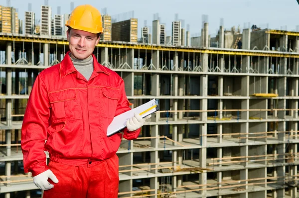 Obrero inspector constructor sonriente — Foto de Stock