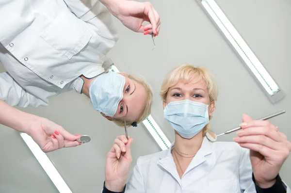 Dentists preparing for dental curing — Stock Photo, Image