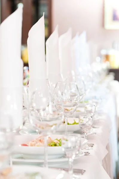 Conjunto de mesa de catering close-up — Fotografia de Stock