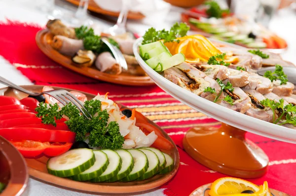 Catering food table set decoration — Stock Photo, Image