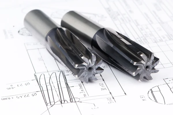 Finished metal reamer tools — Stock Photo, Image