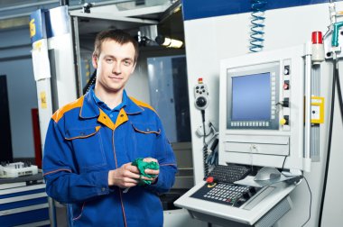 Worker at tool workshop clipart