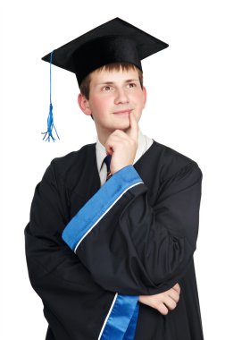 Thinking graduate student clipart