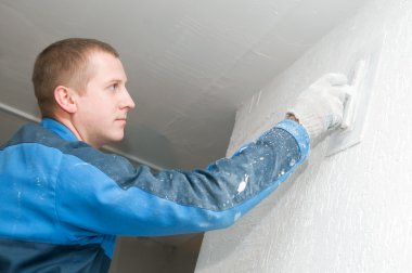 Plasterer at work clipart