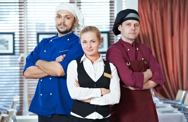 Restaurant administrator and chefs — Stock Photo, Image