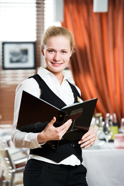 Restaurant manager woman at work place — Stock Photo, Image