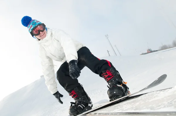 Feliz snowboarder — Foto de Stock