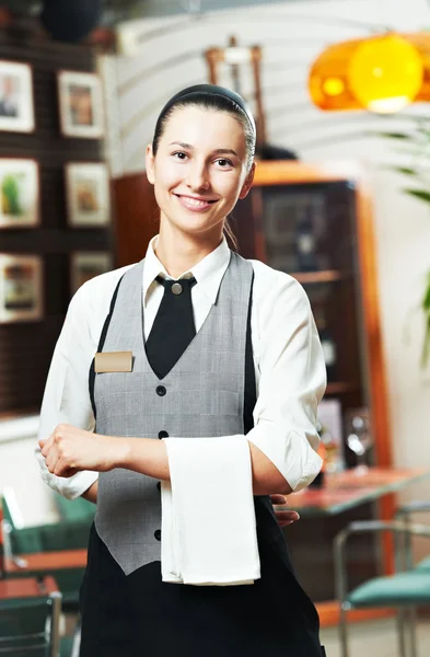 Waitress girl of commercial restaurant Stock Photo