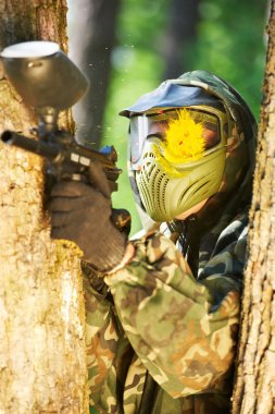 Paintball player head shot clipart