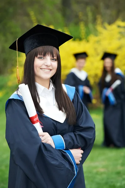 One cheerful graduate girl — Stock Photo, Image