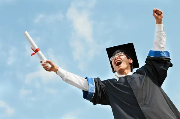 Excited graduate studen — Stock Photo, Image