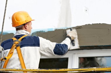 Facade stopping and surfacer works clipart