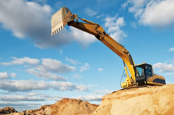 Track-type loader excavator at construction area — Stock Photo, Image