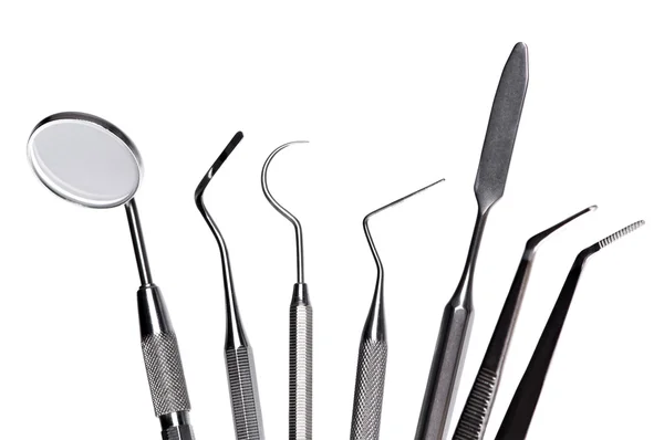 Set von Instrumenten zur Zahnpflege — Stockfoto