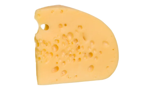 Fatia amarela de queijo isolada — Fotografia de Stock