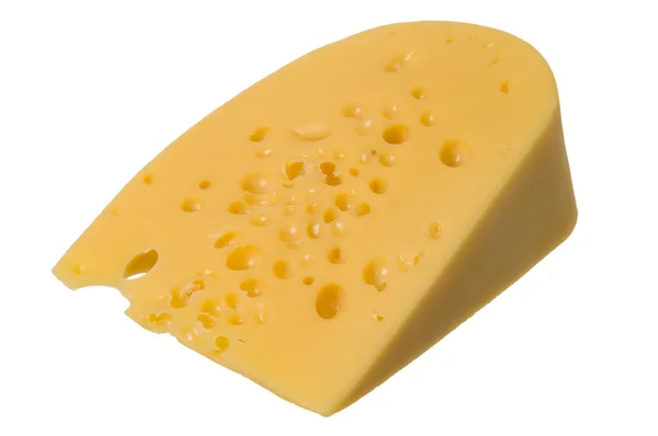 Yellow slice of cheese isolated — Stock Photo, Image