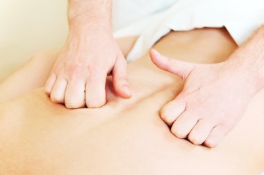 Manual medical massage technique clipart