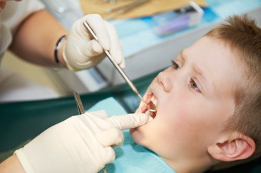 Dental examination of child clipart