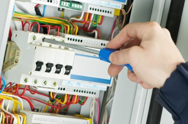 Close-up of Electrician work clipart
