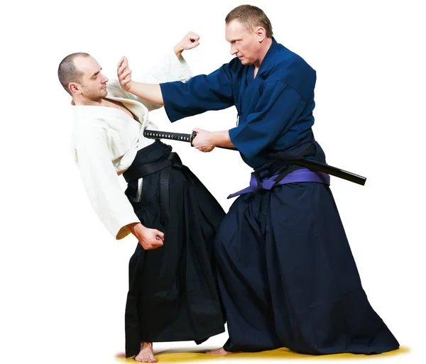 Sparring av två jujitsu fighters — Stockfoto