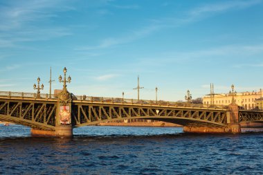 Trinity bridge across the river Neva, Russia, St. Petersburg clipart