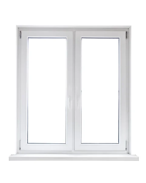 Fehér műanyag dupla ajtó ablak — Stock Fotó