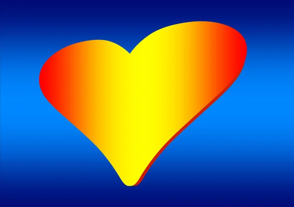 stock image Heart sign closeup on blue