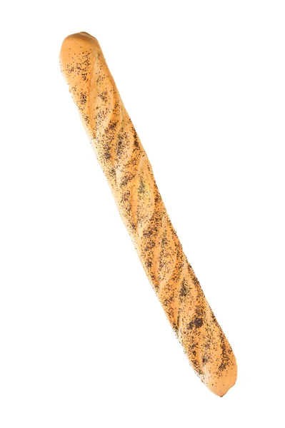Pan de baguette francés blanco con semillas de amapola — Foto de Stock