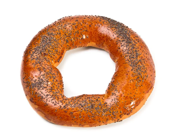 stock image Doughnut-shaped bun bread roll with poppyseeds