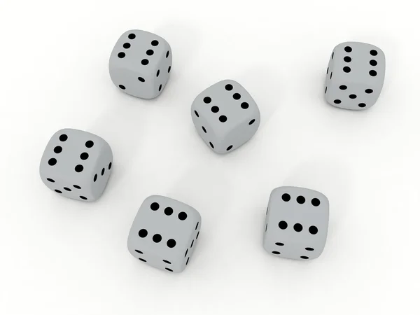 White playing dice — Stock Photo, Image