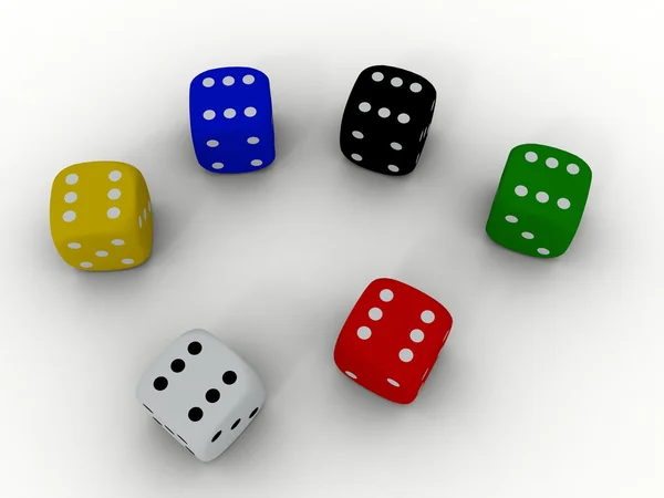 Color playing dice — Stock Photo, Image