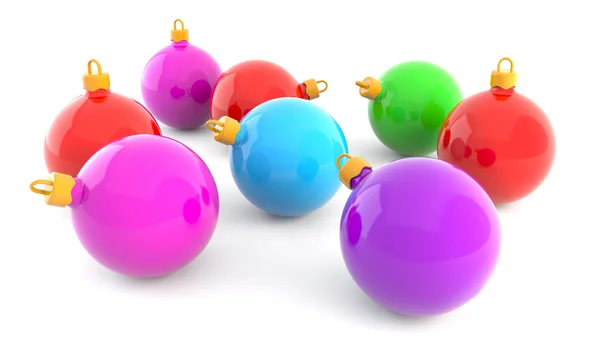 Renkli Noel baubles — Stok fotoğraf