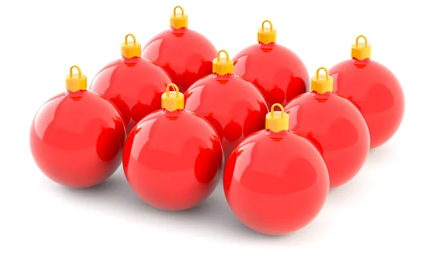 Piros karácsonyi baubles — Stock Fotó