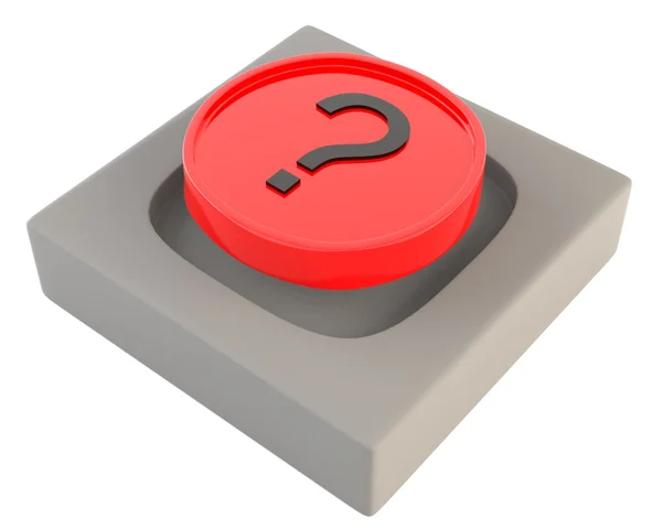 Soru işareti olan kırmızı düğme — Stok fotoğraf