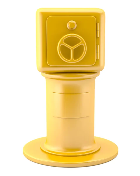 Gold safe on pedestal — Stock Photo, Image