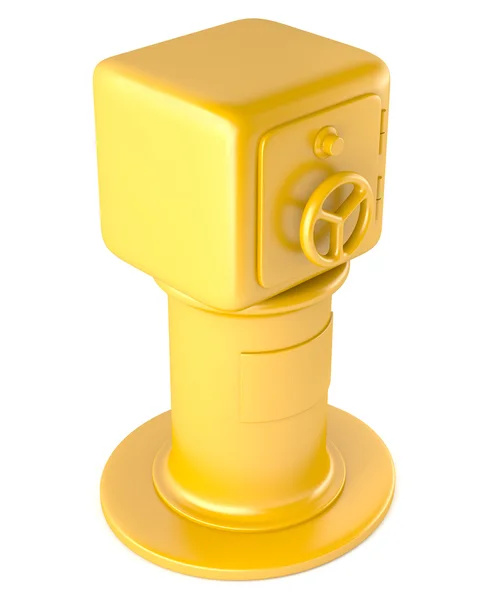 Ouro seguro no pedestal — Fotografia de Stock