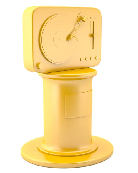 Mesa giratória de ouro no pedestal — Fotografia de Stock