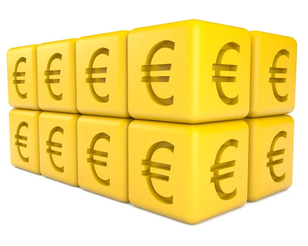 Кубы со знаком евро — стоковое фото