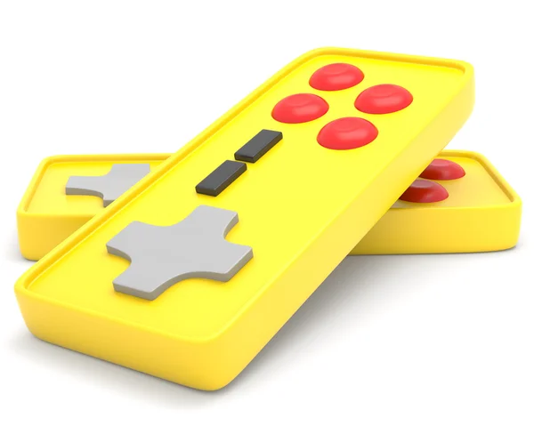 stock image Two yellow gamepads