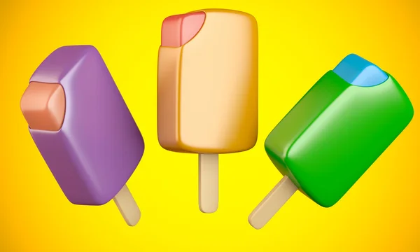 Tre gelati — Foto Stock