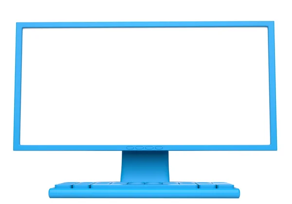 LCD-monitor met toetsenbord — Stockfoto