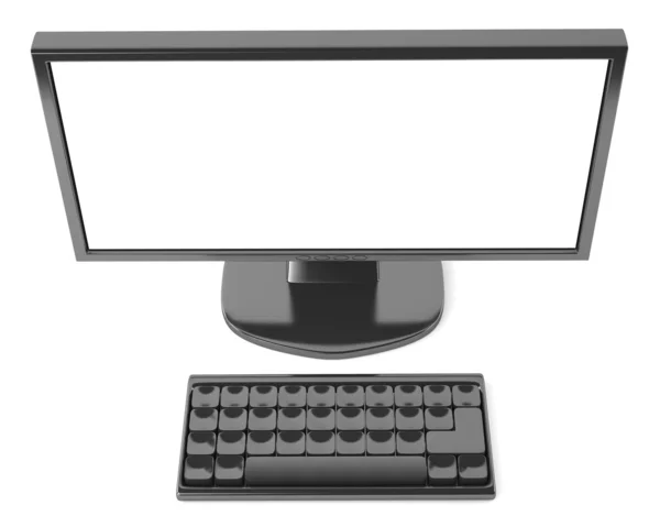 LCD монитор с клавиатурой — стоковое фото