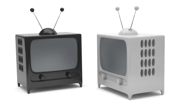 Dois desenhos animados TVs estilo — Fotografia de Stock