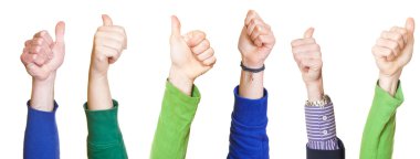 Thumbs Up on White Background clipart