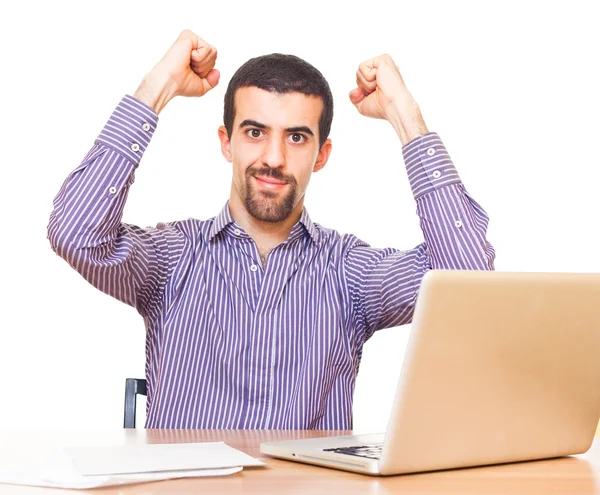 Happy Young Man at Work — Stock Photo, Image