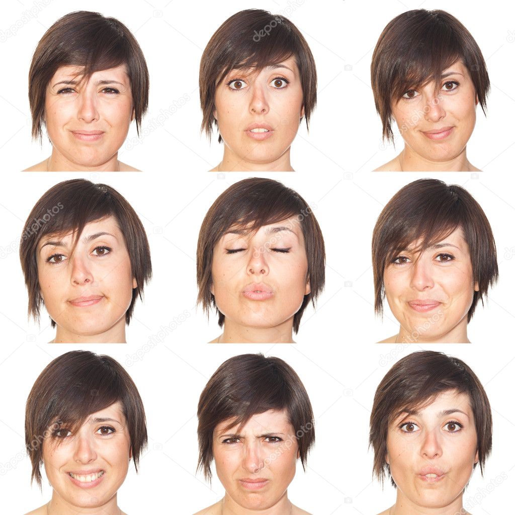 Collection belle jeune femme d'expressions — Photographie william87 © 5475761