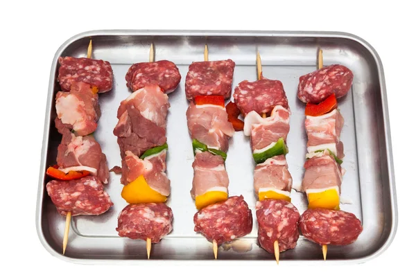 Blandet kød kebab - Stock-foto
