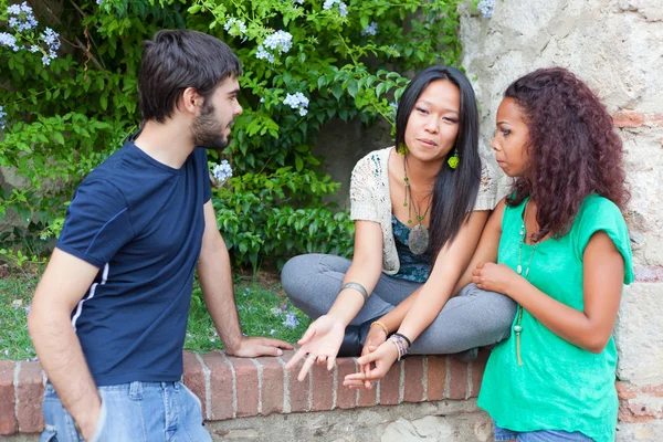 Adolescentes conversando no parque — Fotografia de Stock