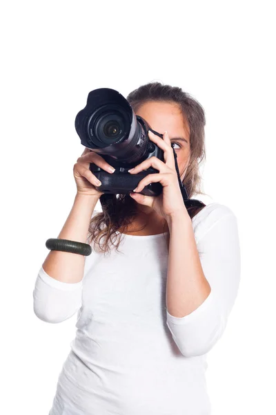 若い女性写真家 — ストック写真