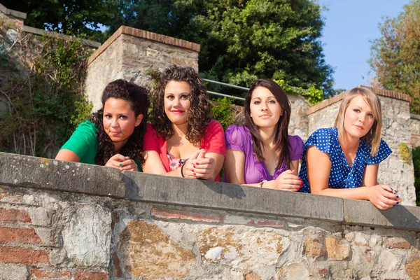 Группа девочек-подростков в парке — стоковое фото